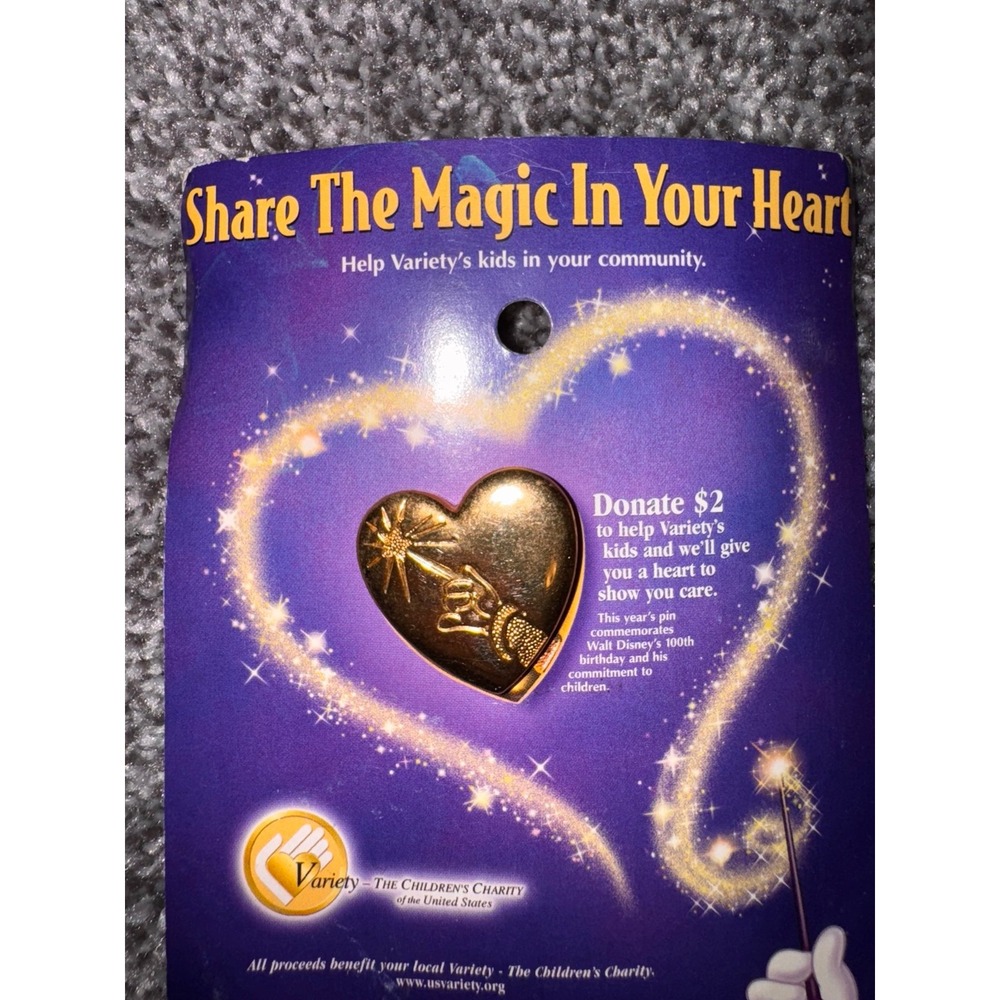 Walt‎ Disney World Gold Heart Pin